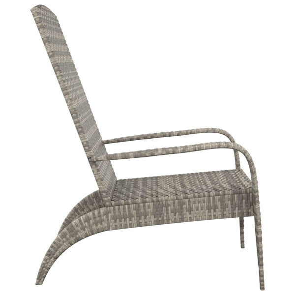 Grauer Adirondack Gartenstuhl Damica (Polyrattan)
