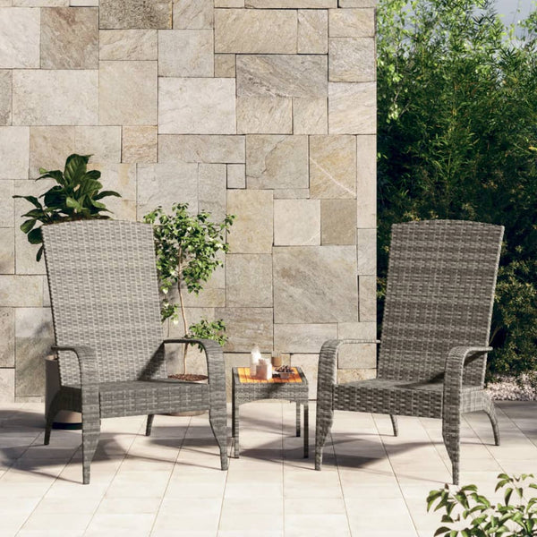 Grauer Adirondack Gartenstuhl Damica (Polyrattan)