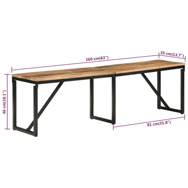 Bank Soanea 160x35x46cm (recyceltes Mangoholz)