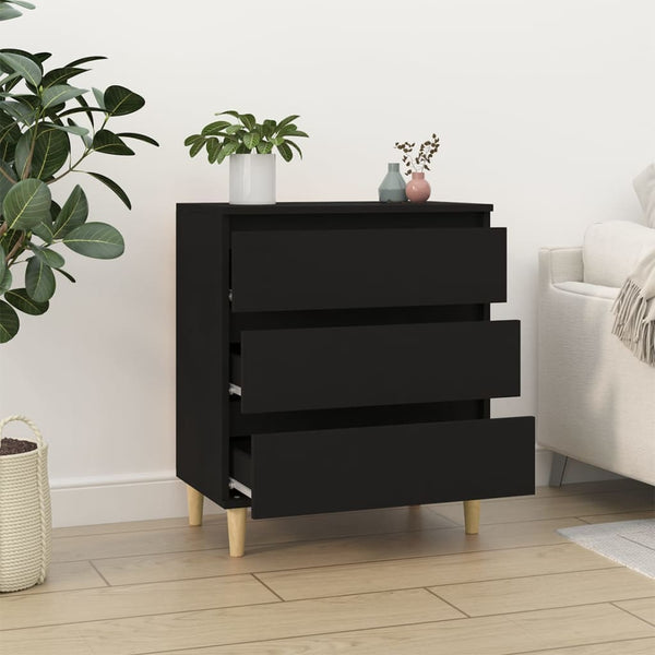 Schwarzes Sideboard Eraan 60x35x70cm (Holz)