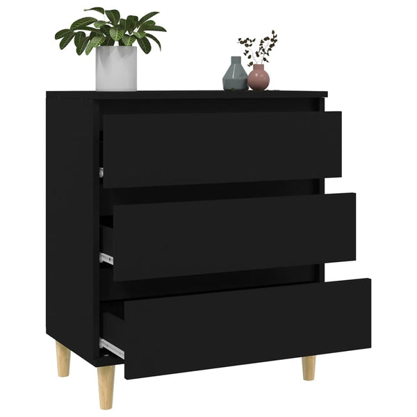 Schwarzes Sideboard Eraan 60x35x70cm (Holz)