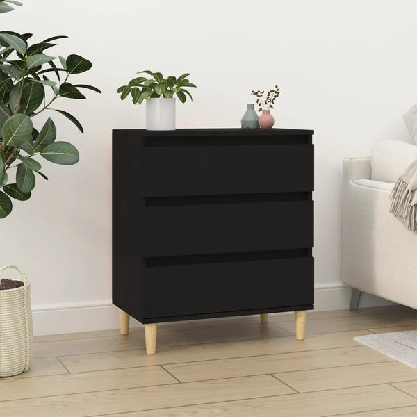 Schwarzes Sideboard Eraan 60x35x70cm (Holz)