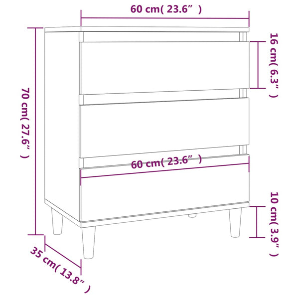 Betongraues Sideboard Eraan 60x35x70cm (Holz)