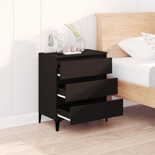 Schwarzes Sideboard Wissam 60x35x70cm (Holz)