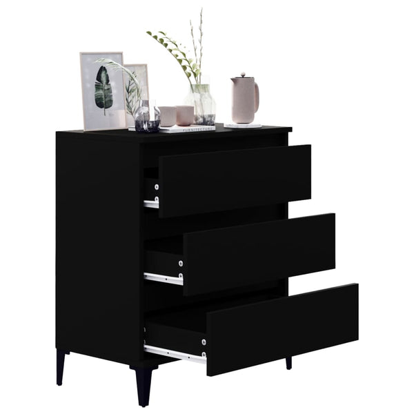 Schwarzes Sideboard Wissam 60x35x70cm (Holz)