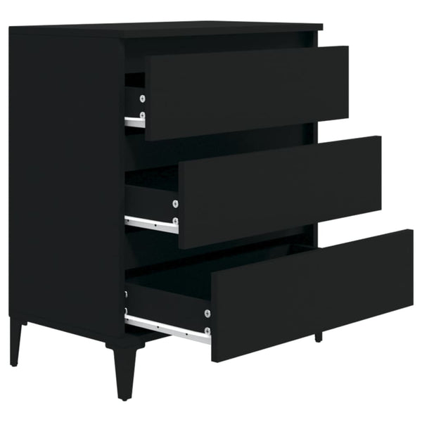 Schwarzes Sideboard Wissam 60x35x70cm (Holz)