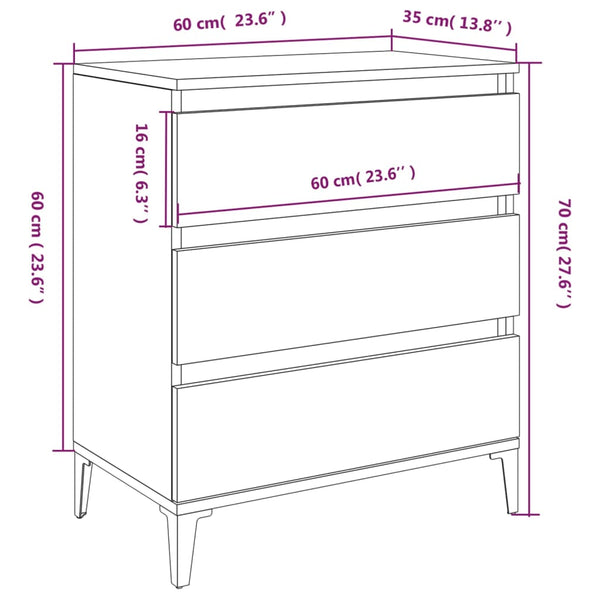 Schwarzes Sideboard Wissam 60x35x70cm (Holz)