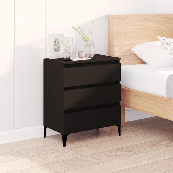 Schwarzes Sideboard Wissam 60x35x70cm (Holz)