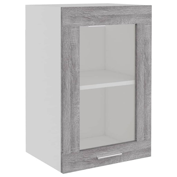 Grauer hängender Glasschrank Pompilas 40x31x60cm (Holz)
