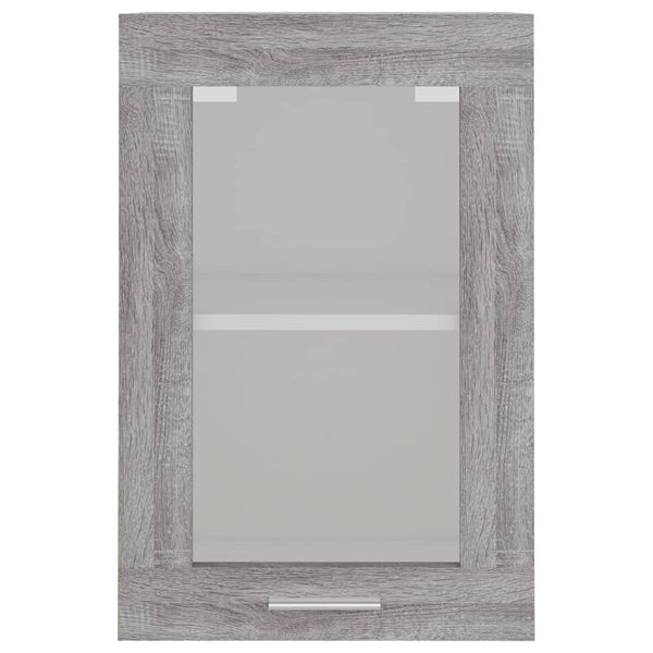 Grauer hängender Glasschrank Pompilas 40x31x60cm (Holz)