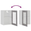 Grauer hängender Glasschrank Pompilas 40x31x60cm (Holz)