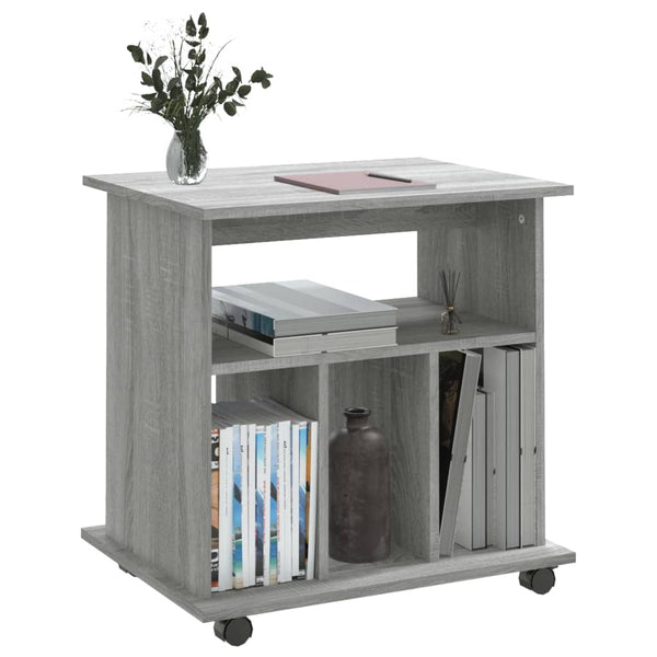 Grauer Schrank auf Rädern Gagriel 60x45x60cm (Holz)
