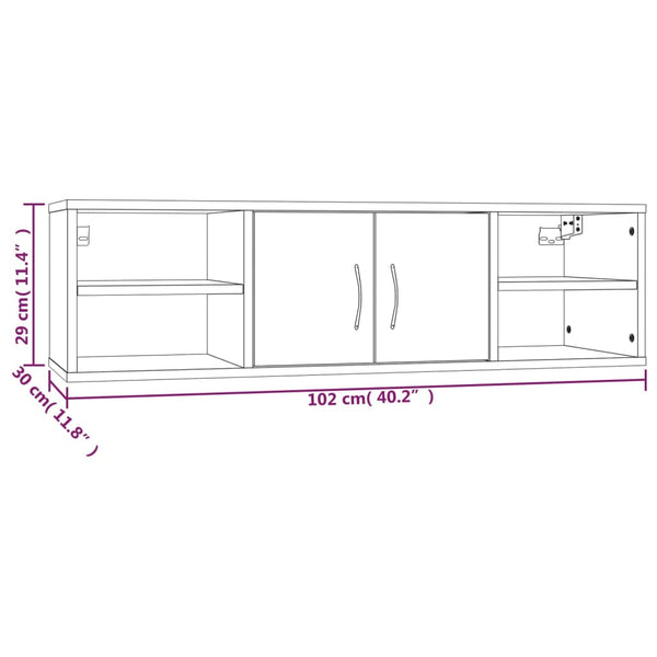 Wandregal Michelangelo aus geräucherter Eiche 102x30x29cm (Holz)