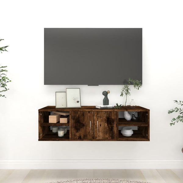 Wandregal Michelangelo aus geräucherter Eiche 102x30x29cm (Holz)