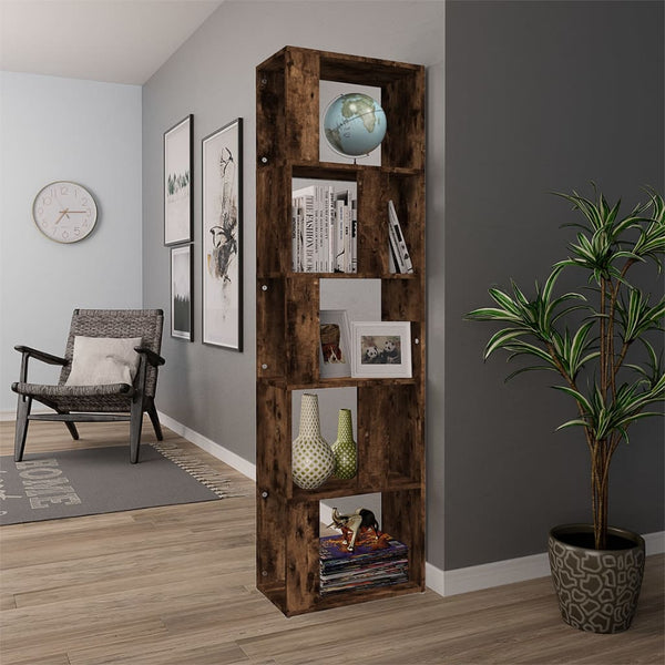 Räuchereiche-Bücherregal Filaldelfia 45x24x160cm (Holz)