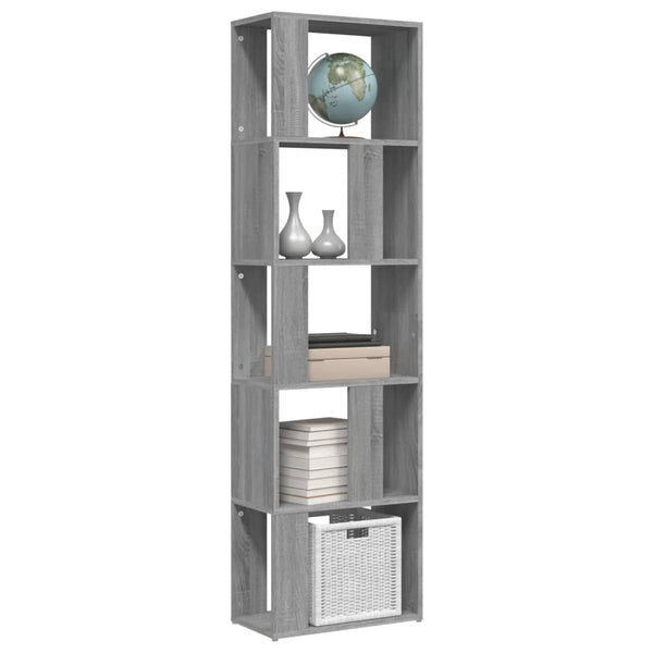 Graues Bücherregal Filadelfia 45x24x160cm (Holz)