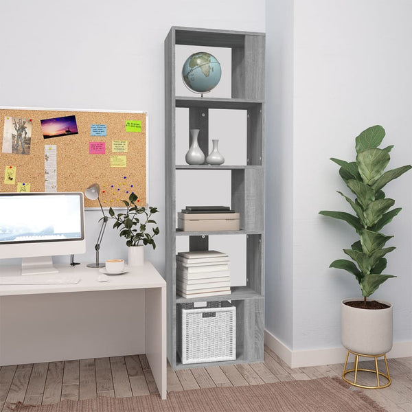 Graues Bücherregal Filadelfia 45x24x160cm (Holz)