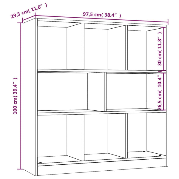 Graues Bücherregal Simbrioara 97,5x29,5x100cm (Holz)