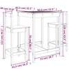 Schwarzes Outdoor-Barset Tiplon (3-teilig, Kiefer)