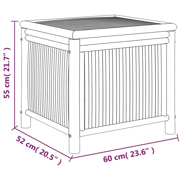 Außenaufbewahrungsbox Nazif 60x52x55cm (Bambus)