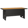 Schwarzer Gartentisch Regaip 100x50x43/63cm (Akazienholz und Polyrattan)