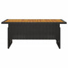Schwarzer Gartentisch Regaip 100x50x43/63cm (Akazienholz und Polyrattan)