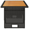 Schwarzer Gartentisch Regaip 100x50x43/63cm (Akazienholz und Polyrattan)