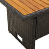 Schwarzer Gartentisch Regaip 100x50x43/63cm (Akazienholz und Polyrattan)