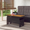 Schwarzer Gartentisch Regaip 100x50x43/63cm (Akazienholz und Polyrattan)