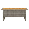 Grauer Gartentisch Regaip 100x50x43/63cm (Akazienholz und Polyrattan)