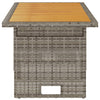 Grauer Gartentisch Regaip 100x50x43/63cm (Akazienholz und Polyrattan)