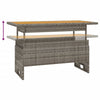 Grauer Gartentisch Regaip 100x50x43/63cm (Akazienholz und Polyrattan)