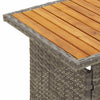 Grauer Gartentisch Regaip 100x50x43/63cm (Akazienholz und Polyrattan)