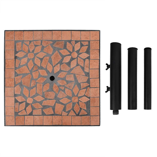 Terrakotta aurinkovarjon jalka Giulien neliö 12 kg
