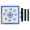 Blau-weißer Sonnenschirmständer Giulie (quadratisch 12 kg)