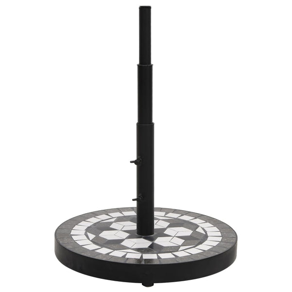 Schwarz-weißer Sonnenschirmständer Giuli rund (12 kg)