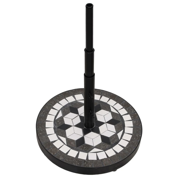 Schwarz-weißer Sonnenschirmständer Giuli rund (12 kg)