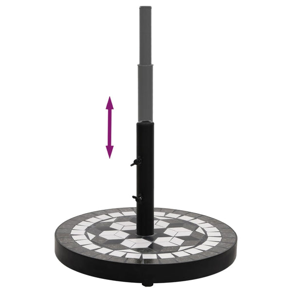 Schwarz-weißer Sonnenschirmständer Giuli rund (12 kg)