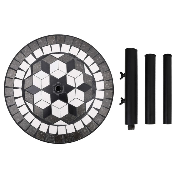 Schwarz-weißer Sonnenschirmständer Giuli rund (12 kg)