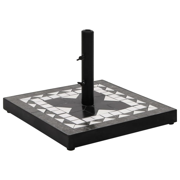 Schwarzweißer Sonnenschirmständer Giuli quadratisch (12 kg)