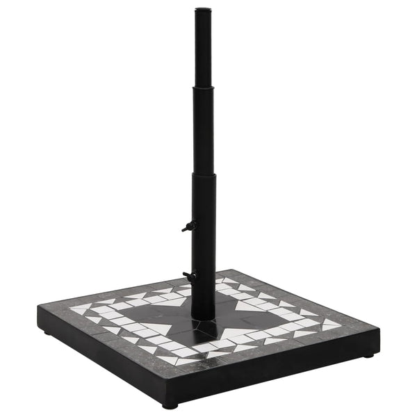 Schwarzweißer Sonnenschirmständer Giuli quadratisch (12 kg)