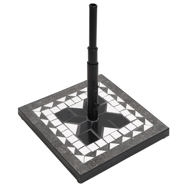 Schwarzweißer Sonnenschirmständer Giuli quadratisch (12 kg)