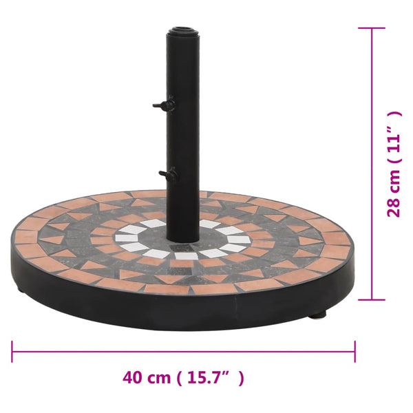 Giulia runder 12 kg Sonnenschirmständer, Terrakotta und Weiß