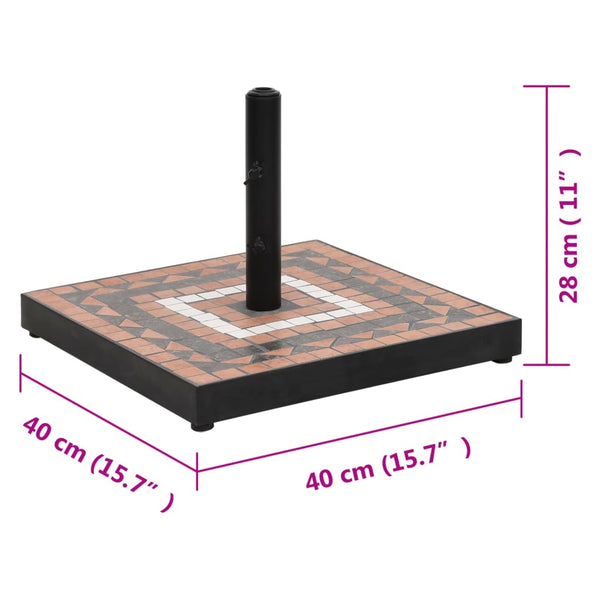 Giulien n/a Sonnenschirmfuß, terrakotta-weiß (quadratisch, 12 kg)