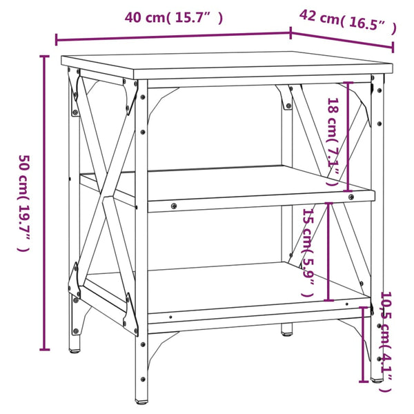 Grauer Beistelltisch Toliana 40x42x50cm (Holz)