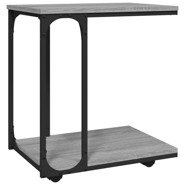 Grauer Beistelltisch mit Rollen Brio 50x35x55,5cm (Holz)