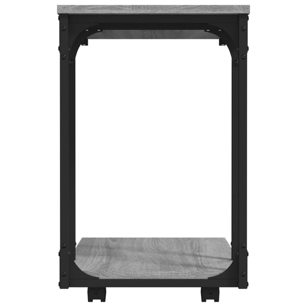 Grauer Beistelltisch mit Rollen Brio 50x35x55,5cm (Holz)
