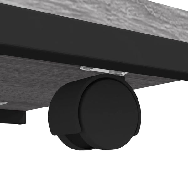 Grauer Beistelltisch mit Rollen Brio 50x35x55,5cm (Holz)