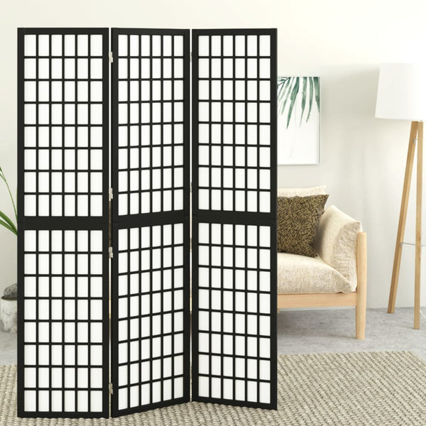 Musta tilanjakaja 3 paneelia japanilaistyylinen Vartelica 120x170cm