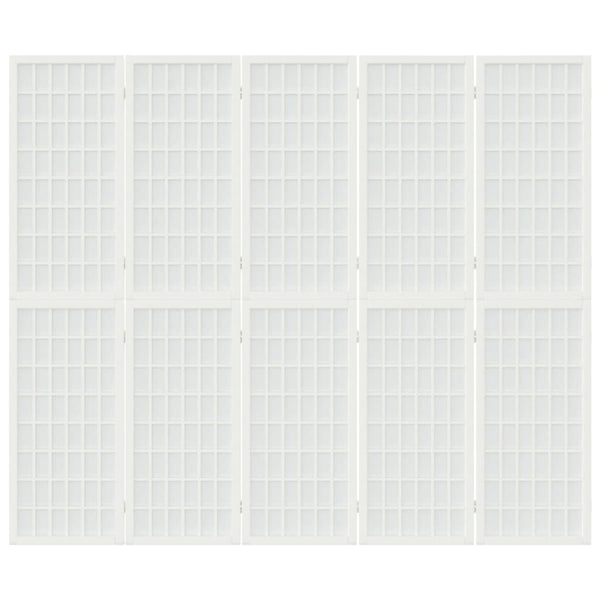 Valkoinen tilanjakaja 5 paneelia japanilaistyylinen Vartelica 200x170cm